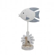 Soprammobile decorativo con pesce e corallo